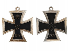 WWI AND WWII NAZI GERMAN GRAND IRON CROSSES SET