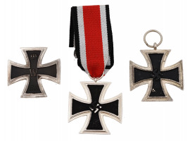 WWI AND WWII NAZI GERMAN GRAND IRON CROSSES SET