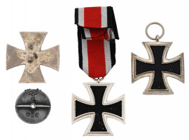 WWI AND WWII NAZI GERMAN GRAND IRON CROSSES SET