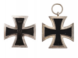 WWI AND WWII NAZI GERMAN GRAND IRON CROSSES SET