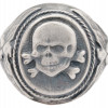 WWII NAZI GERMAN WAFFEN SS TOTENKOPF SILVER RING PIC-1