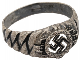 WWII NAZI GERMAN ERA 800 SILVER NSDAP MEMBER RING