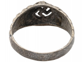 WWII NAZI GERMAN ERA 800 SILVER NSDAP MEMBER RING