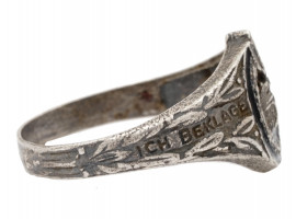 WWII GERMAN WAFFEN SS PANZER ASSAULT SILVER RING