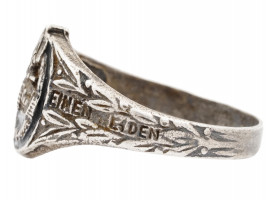 WWII GERMAN WAFFEN SS PANZER ASSAULT SILVER RING