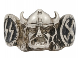 WWII GERMAN THIRD REICH SS 800 SILVER WIKING RING