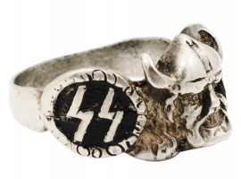 WWII GERMAN THIRD REICH SS 800 SILVER WIKING RING