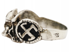 WWII GERMAN THIRD REICH SS 800 SILVER WIKING RING