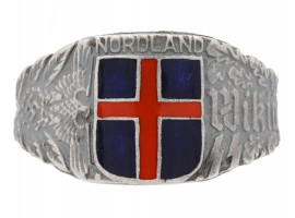 WWII GERMAN WAFFEN SS WIKING NORDLAND SILVER RING