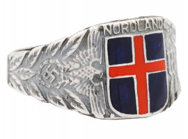 WWII GERMAN WAFFEN SS WIKING NORDLAND SILVER RING
