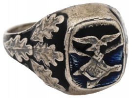 WWII NAZI GERMAN ERA LUFTWAFFE PILOTS SILVER RING