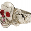 WWII NAZI GERMAN SS TOTENKOPF SKULL SILVER RING PIC-1