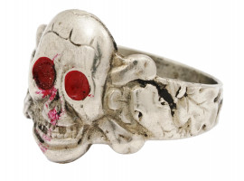 WWII NAZI GERMAN SS TOTENKOPF SKULL SILVER RING