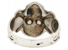 WWII NAZI GERMAN SS TOTENKOPF SKULL SILVER RING