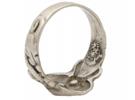 WWII NAZI GERMAN SS TOTENKOPF SKULL SILVER RING