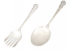 NAZI GERMAN SILVER HITLER SERVING FORK SPOON SET