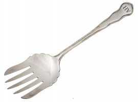 NAZI GERMAN SILVER HITLER SERVING FORK SPOON SET