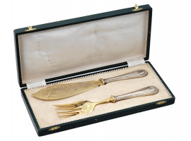 NAZI GERMAN SILVER GOERING CARVING SET IN BOX