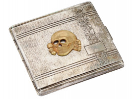 WWII GERMAN WAFFEN SS TOTENKOPF CIGARETTE CASE