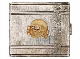 WWII GERMAN WAFFEN SS TOTENKOPF CIGARETTE CASE