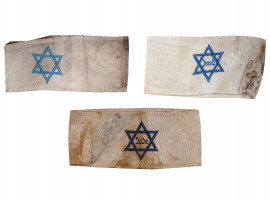 WWII HOLOCAUST JEWISH GHETTO ARMBANDS 3 PCS