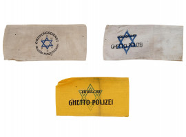 WWII HOLOCAUST JEWISH GHETTO POLICE STRIPES 3 PCS