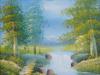 SET OF OIL PAINTINGS OF FOREST LANDSCAPE FRAMED PIC-1