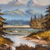 MID CENT MOUNTAIN LANDSCAPE PAINTING BY S. MANLA PIC-1