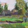 RUSSIAN VILLAGE OIL PAINTING BY MIKHAIL NESTEROV PIC-1