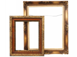 ANTIQUE EUROPEAN SCHOOL ORNATE GILT WOODEN FRAMES