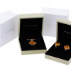 VAN CLEEF ARPELS 18K GOLD TIGER EYE ALHAMBRA SET PIC-0