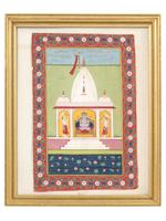 ANTIQUE MINIATURE INDIAN MUGHAL PAINTING OF KALI