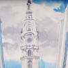 RUSSIAN PHILADELPHIA CITY HALL PAINTING SIGNED PIC-2