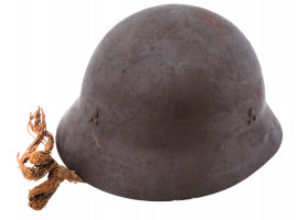 WWII JAPANESE ARMY STEEL HELMET WITH COTTON LINER