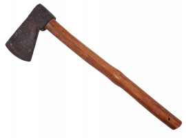 LATE 18TH C HAND-FORGED AXE WITH ORIGINAL HANDLE