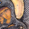 RUSSIAN ICON VIRGIN OF VLADIMIR IN SILVER OKLAD PIC-2