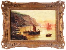 ENGLISH SEASCAPE OIL PAINTING BY CLAUDE T. MOORE