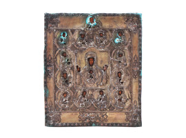 ANTIQUE RUSSIAN ORTHODOX OUR LADY OF SIGN ICON