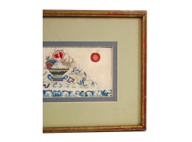 CHINESE EMBROIDERED WATERCOLOR PAINTING ON SILK