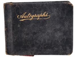 ANTIQUE AMERICAN AUTOGRAPH ALBUM WITH PHOTOGRAPH