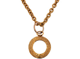 MID CENTURY CHANEL MAGNIFYING GLASS PENDANT NECKLACE