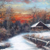 RUSSIAN LANDSCAPE OIL PAINTING BY JULIUS V KLEVER PIC-1