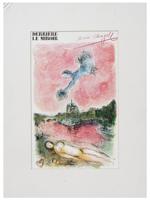 FRENCH VUE SUR NOTRE DAME LITHOGRAPH BY CHAGALL