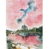 FRENCH VUE SUR NOTRE DAME LITHOGRAPH BY CHAGALL PIC-1