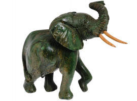 VINTAGE AFRICAN HAND CARVED STONE ELEPHANT FIGURE