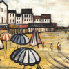 FRENCH BEACH SCENE PAINTING AFTER BERNARD BUFFET PIC-1