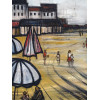 FRENCH BEACH SCENE PAINTING AFTER BERNARD BUFFET PIC-3