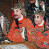 CHINESE QING REVERSE GLASS PAINTING COURT SCENE PIC-5