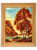 FRAMED AMBER AND SAND AUTUMN LANDSCAPE PAINTINGS PIC-2