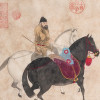 CHINESE PAINTING MAN HERDING HORSES AFTER HAN GAN PIC-2